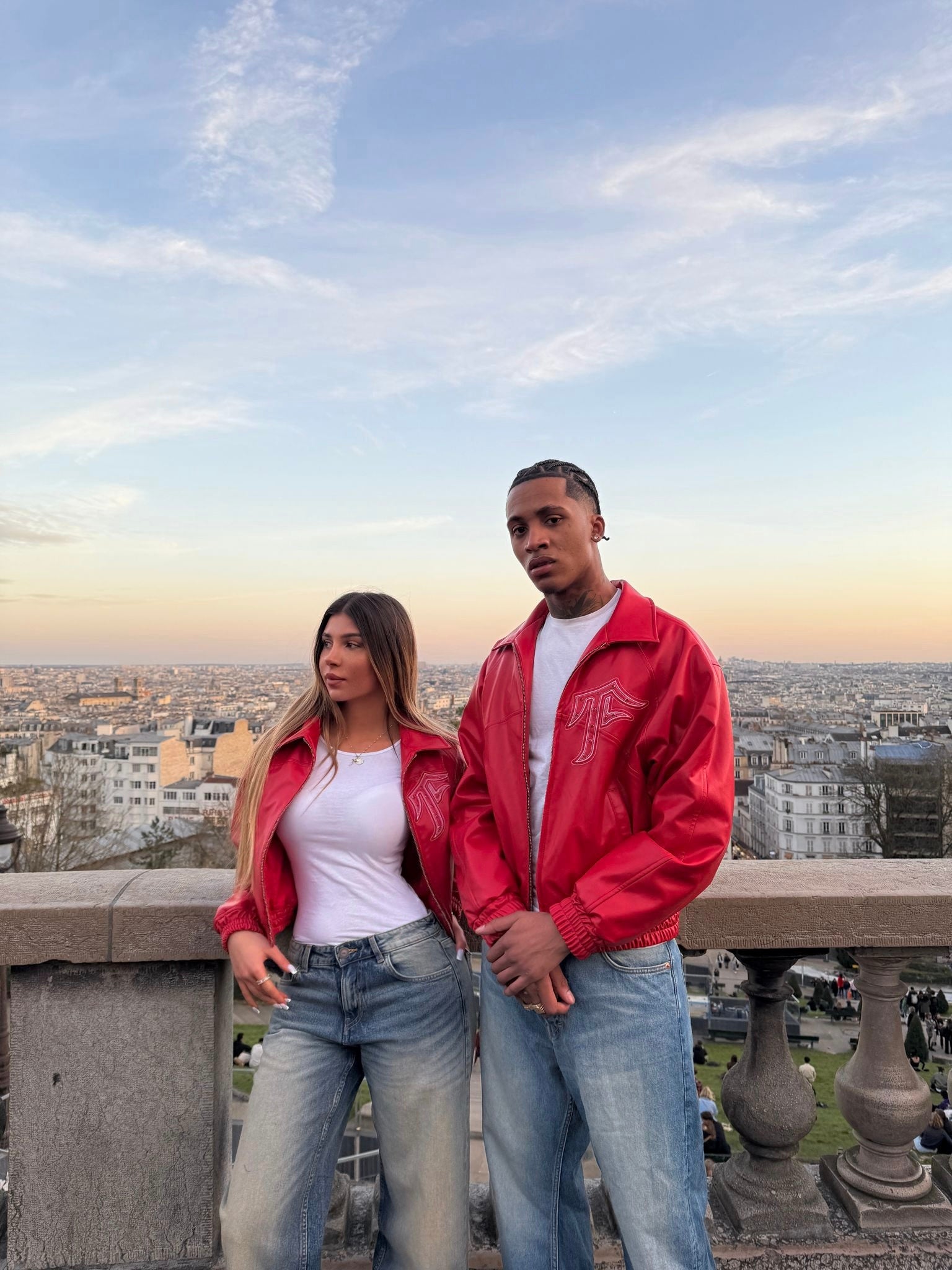 FACES CHANDELIER LEATHER JACKET | INFRA RED