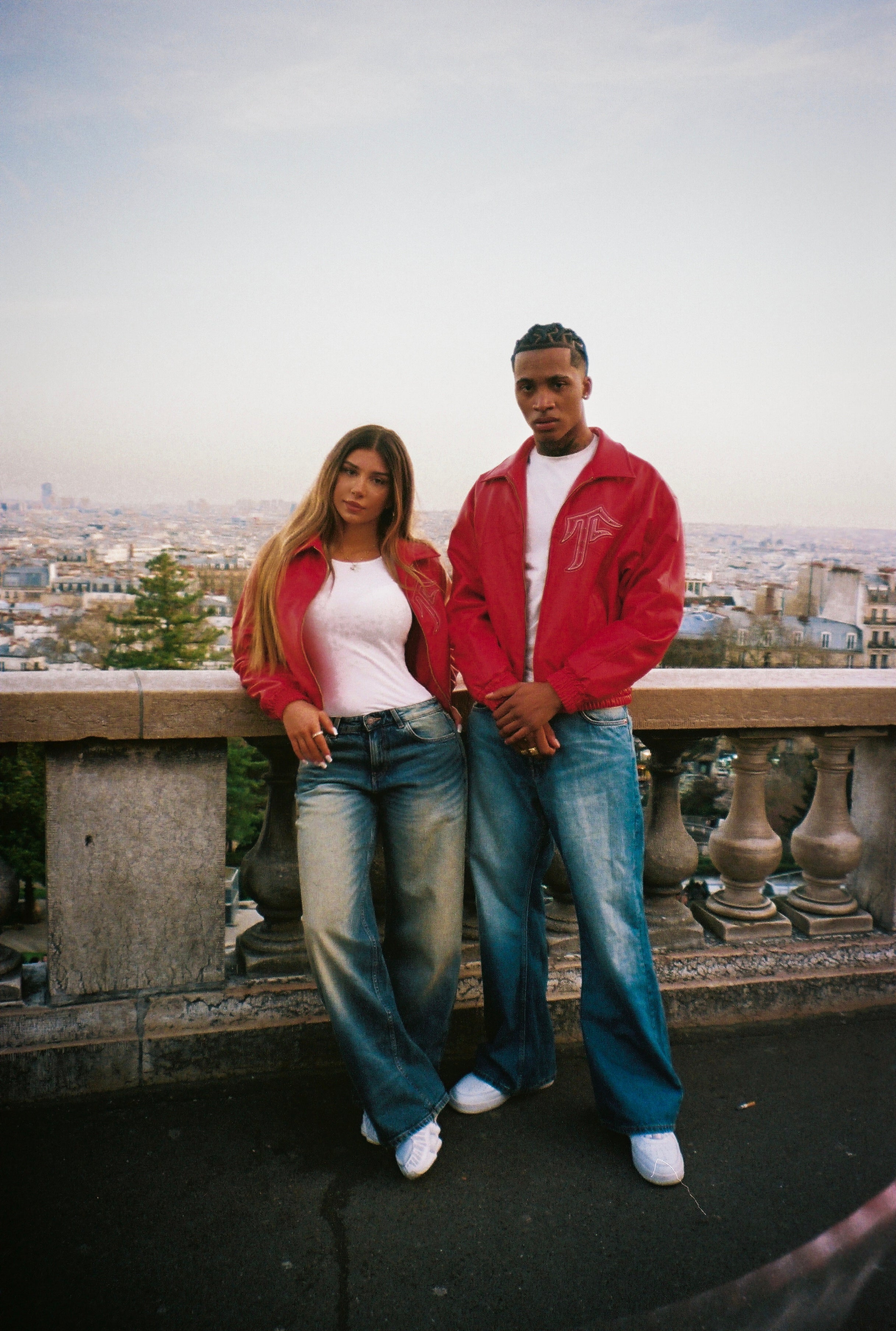 FACES CHANDELIER WOMEN LEATHER JACKET | INFRA RED