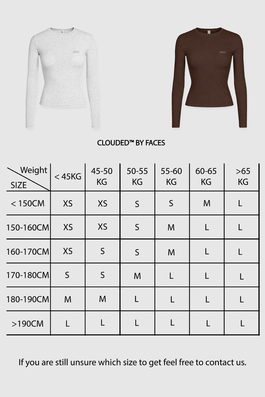 FACES CLOUDED WOMEN LONGSLEEVE I CHOCOLATE