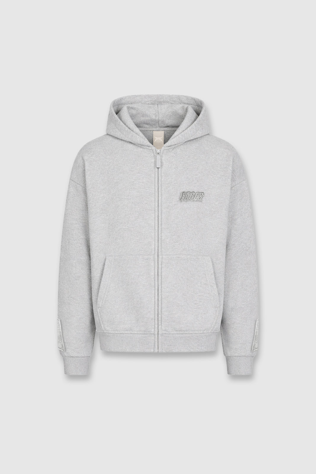 FACES CLOUDED ZIPPER I SNOW GREY