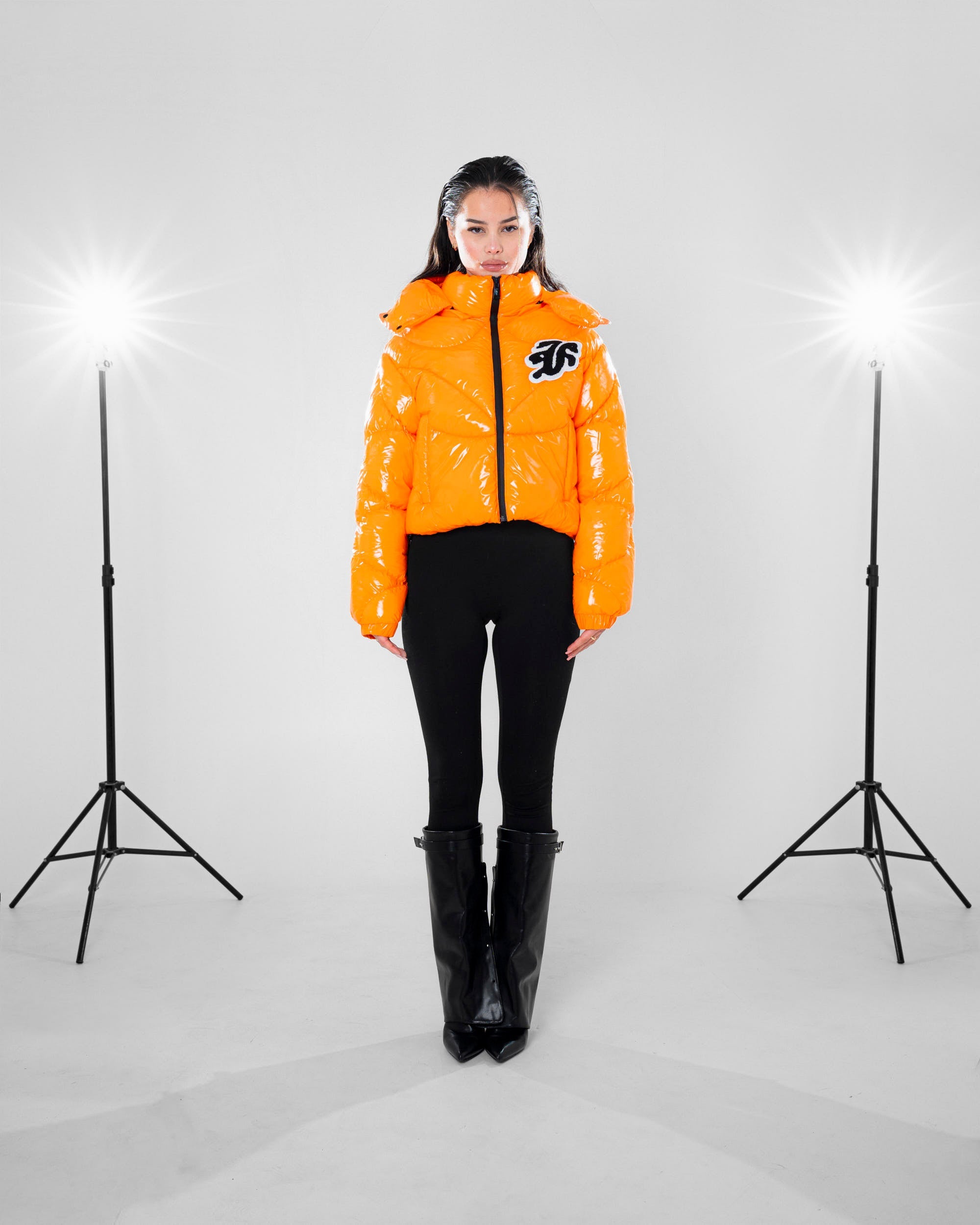 SPACESUIT WOMEN PUFFERJACKET - V3 | SHINY PUMPKIN