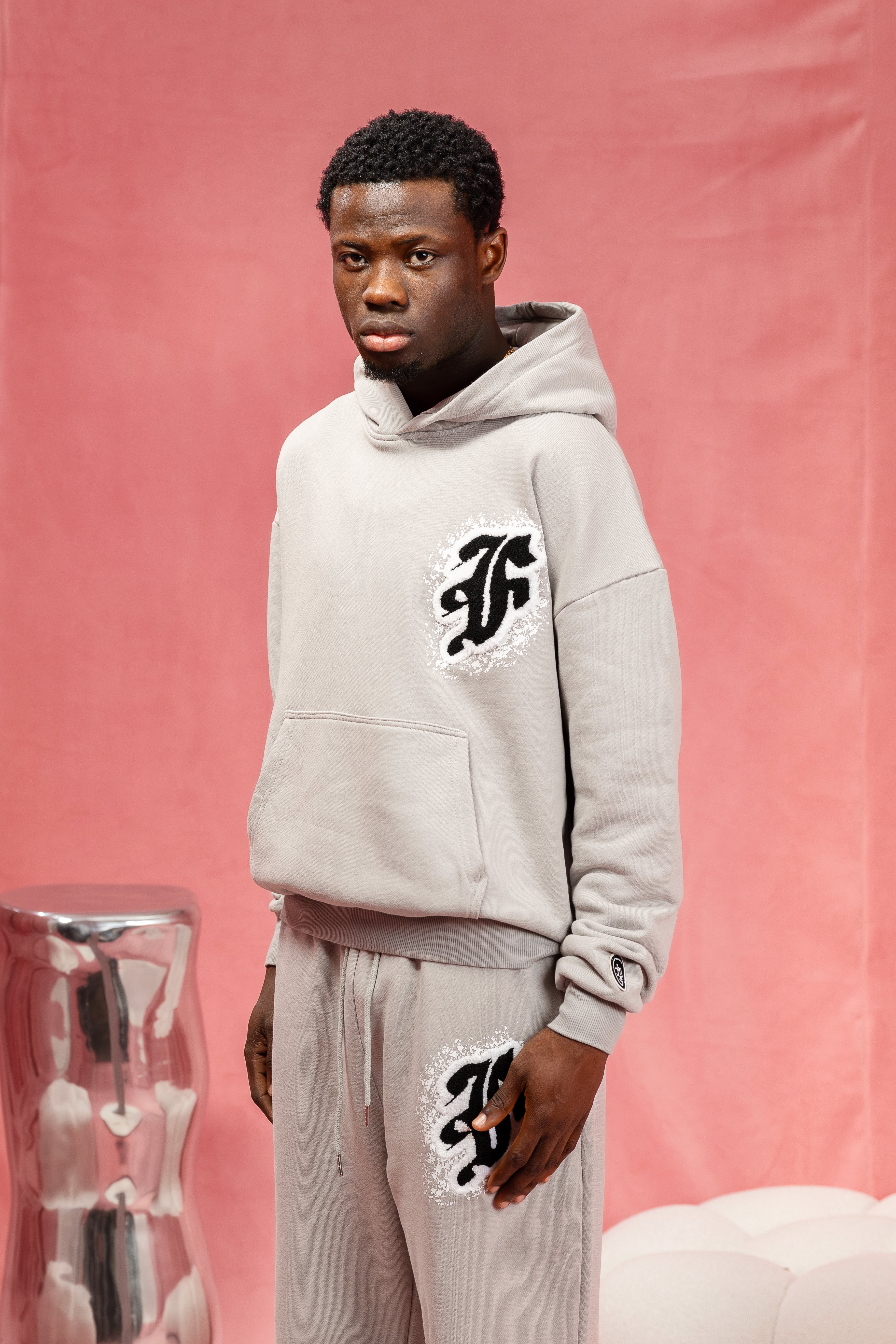 FACES F SPLASH HOODIE I PEARL GREY