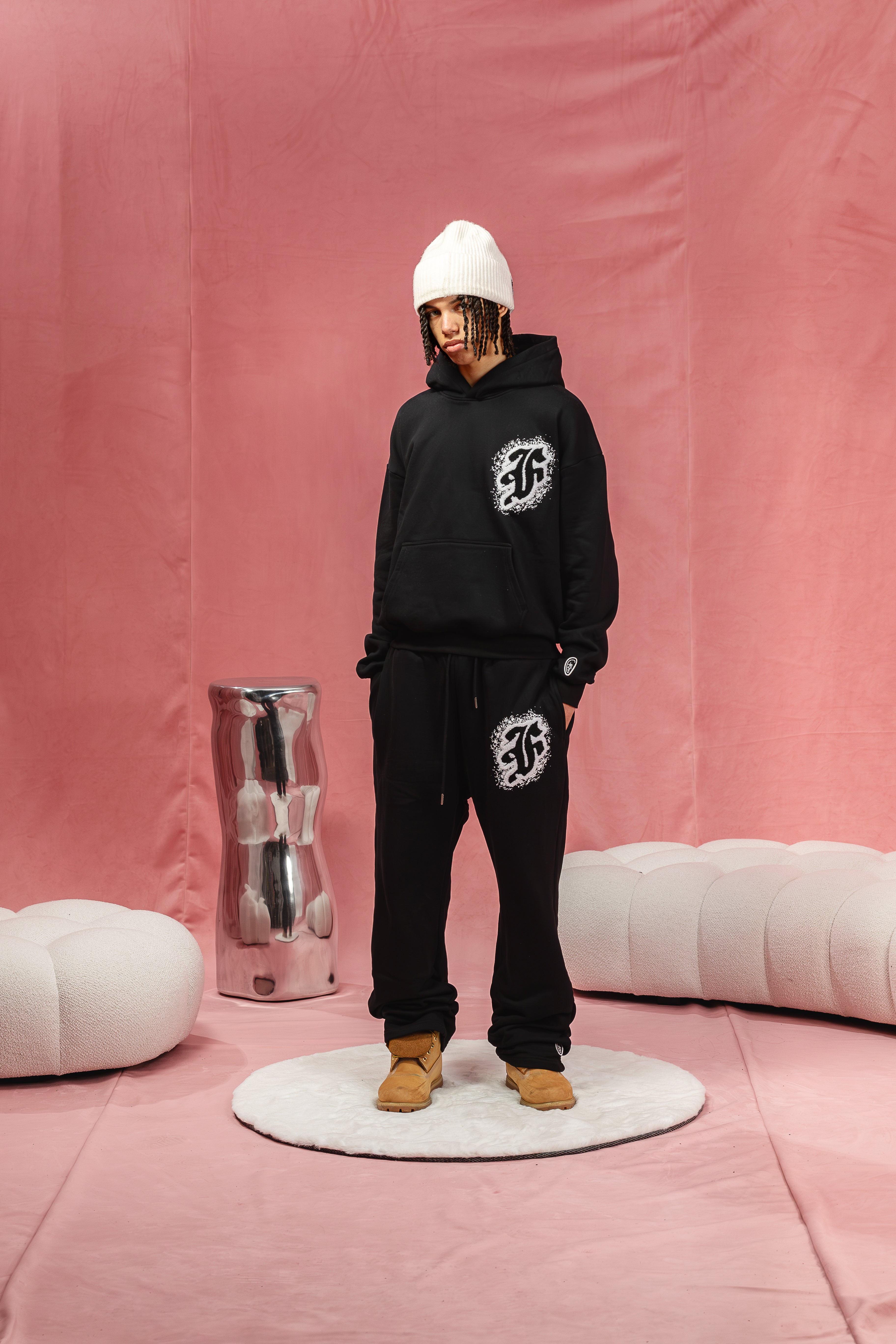 FACES F SPLASH HOODIE I PITCH BLACK