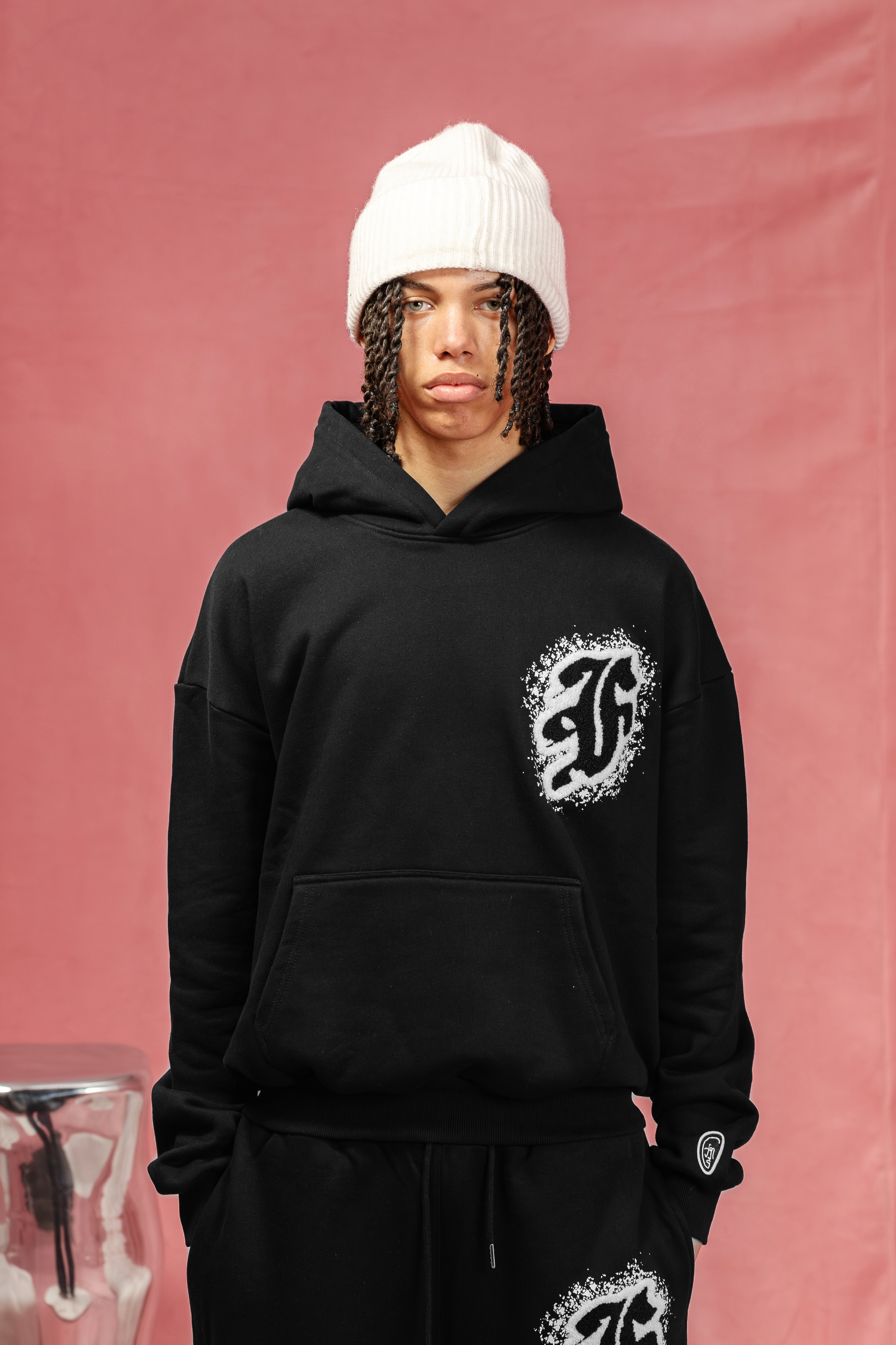 FACES F SPLASH HOODIE I PITCH BLACK