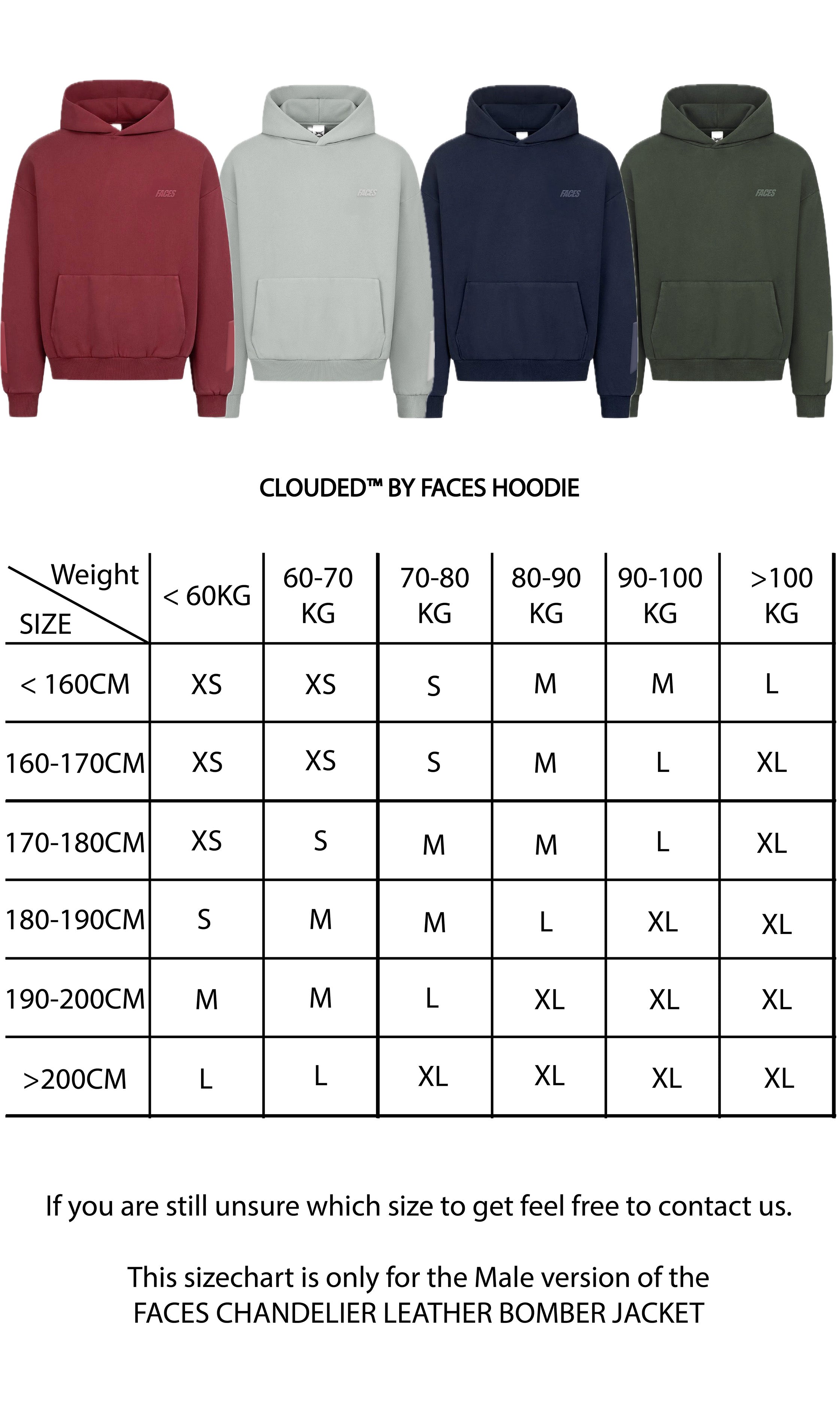 FACES CLOUDED HOODIE | BORDEAUX