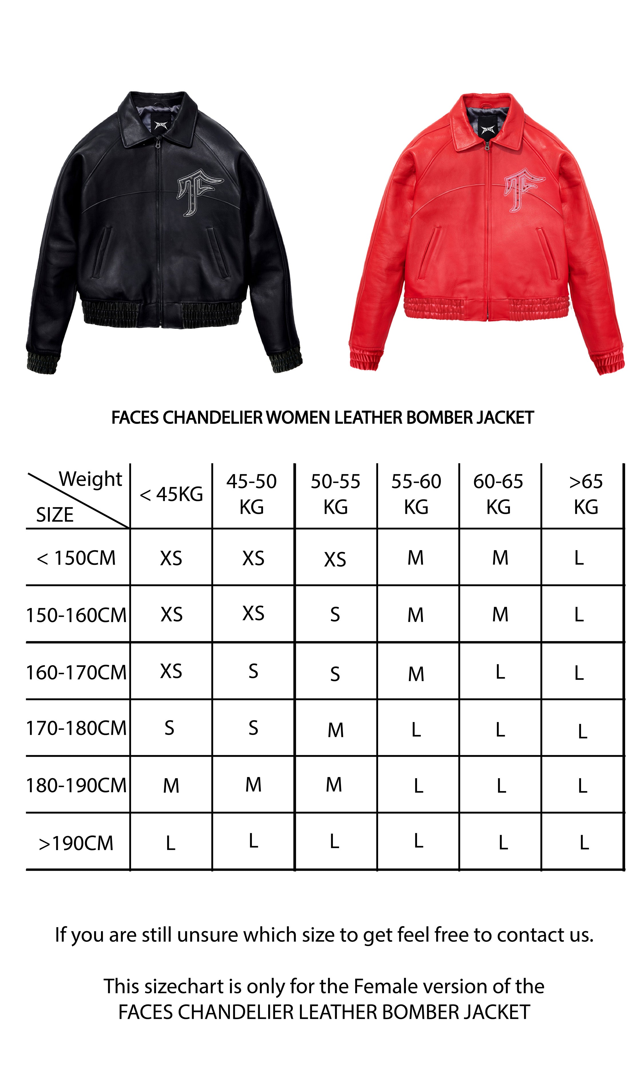 FACES CHANDELIER WOMEN LEATHER JACKET | BLACK