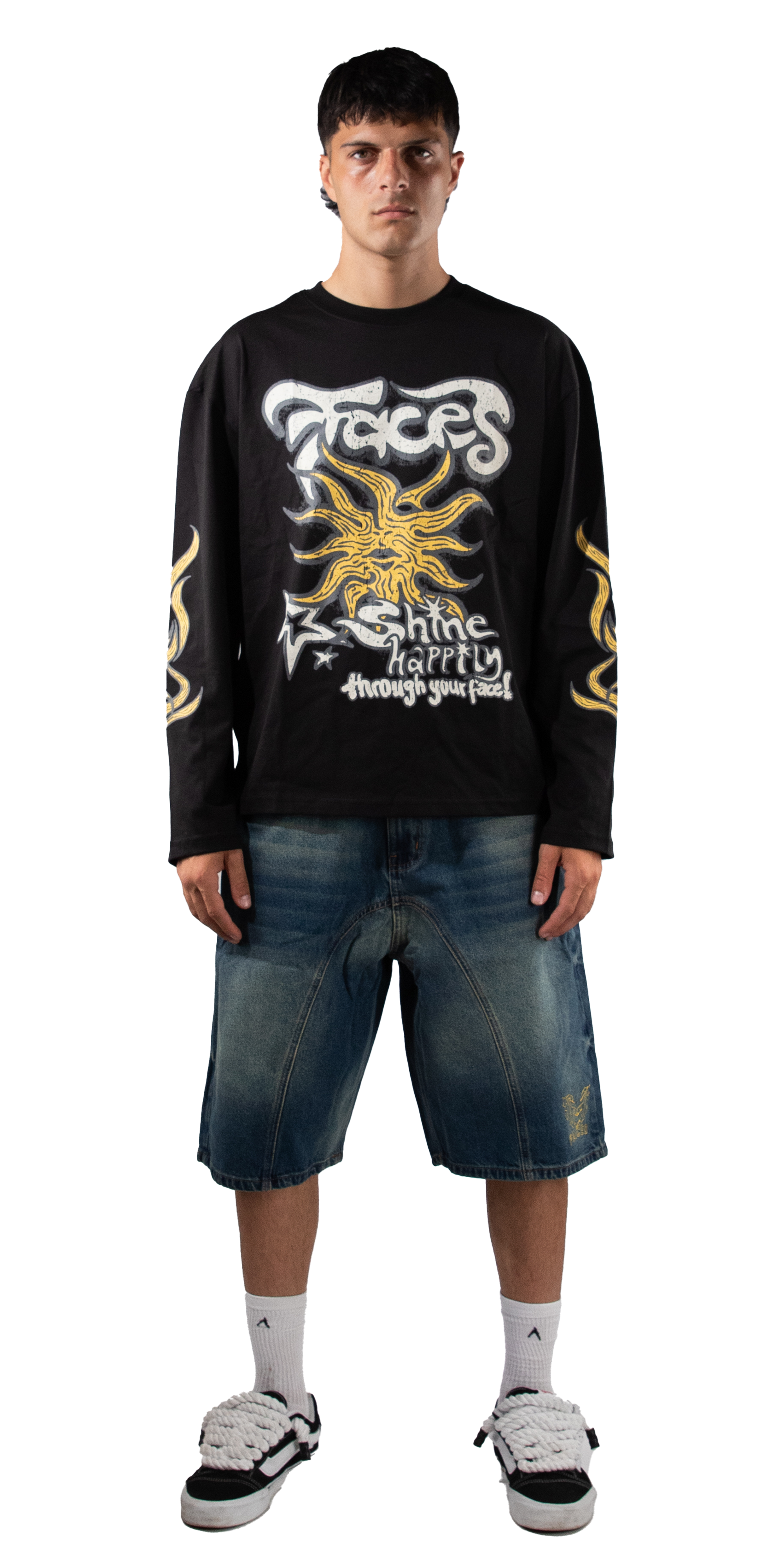 FACES VINTAGE SUNLIGHT LONGSLEEVE I BLACK