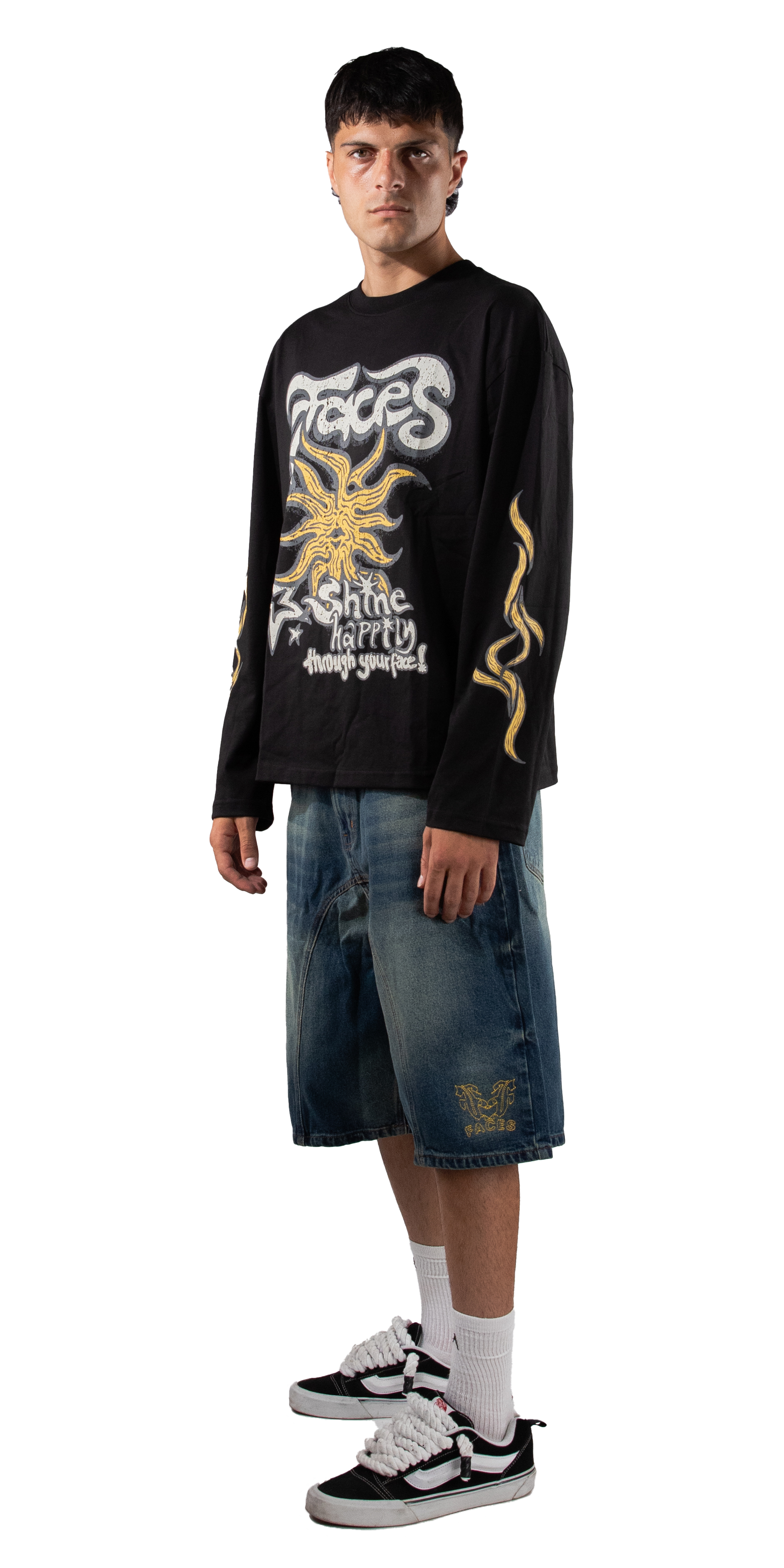 FACES VINTAGE SUNLIGHT LONGSLEEVE I BLACK