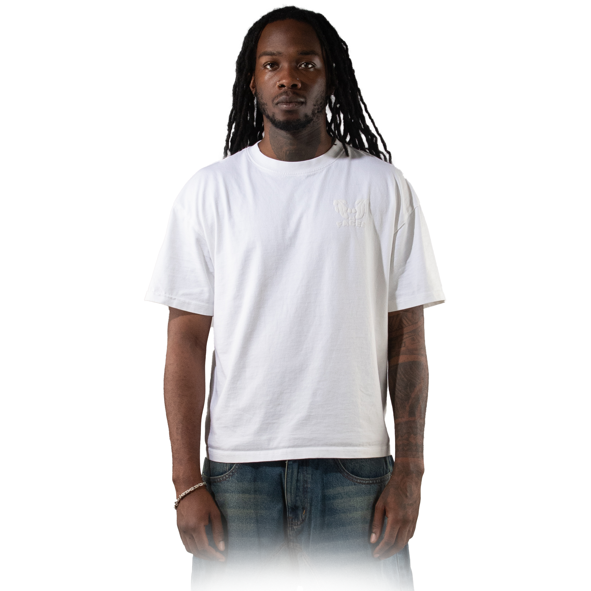 Off White T-shirt with logo puff print.