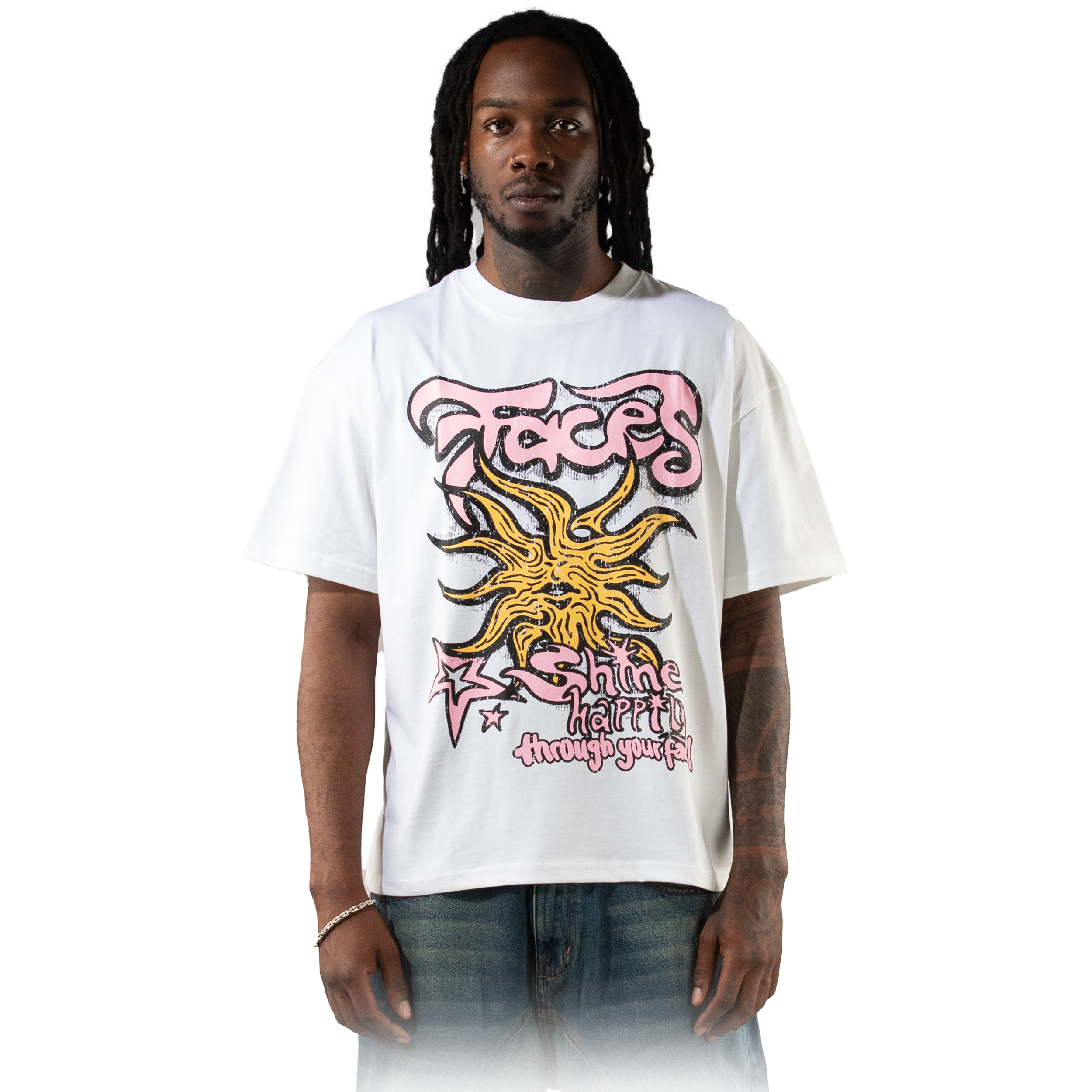 Off White T-shirt with vintage graphic print.