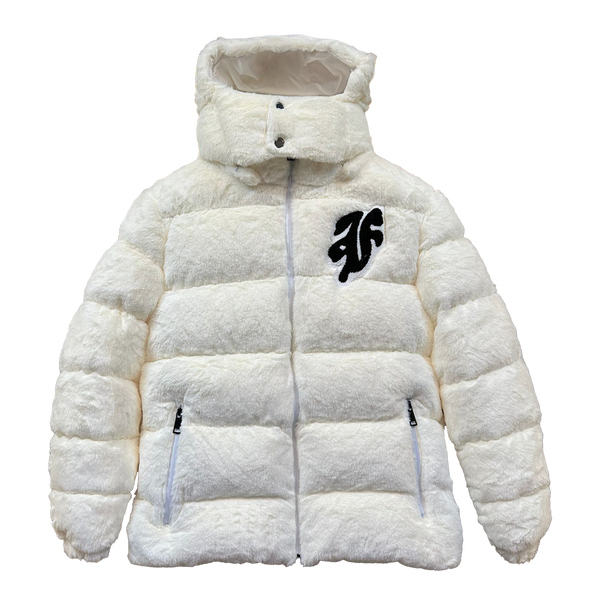 FACES FUR PUFFERJACKET I OFF WHITE