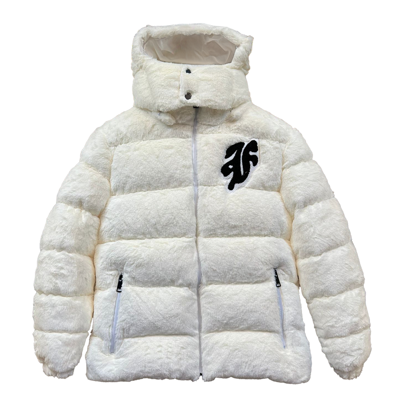 FACES FUR PUFFERJACKET I OFF WHITE