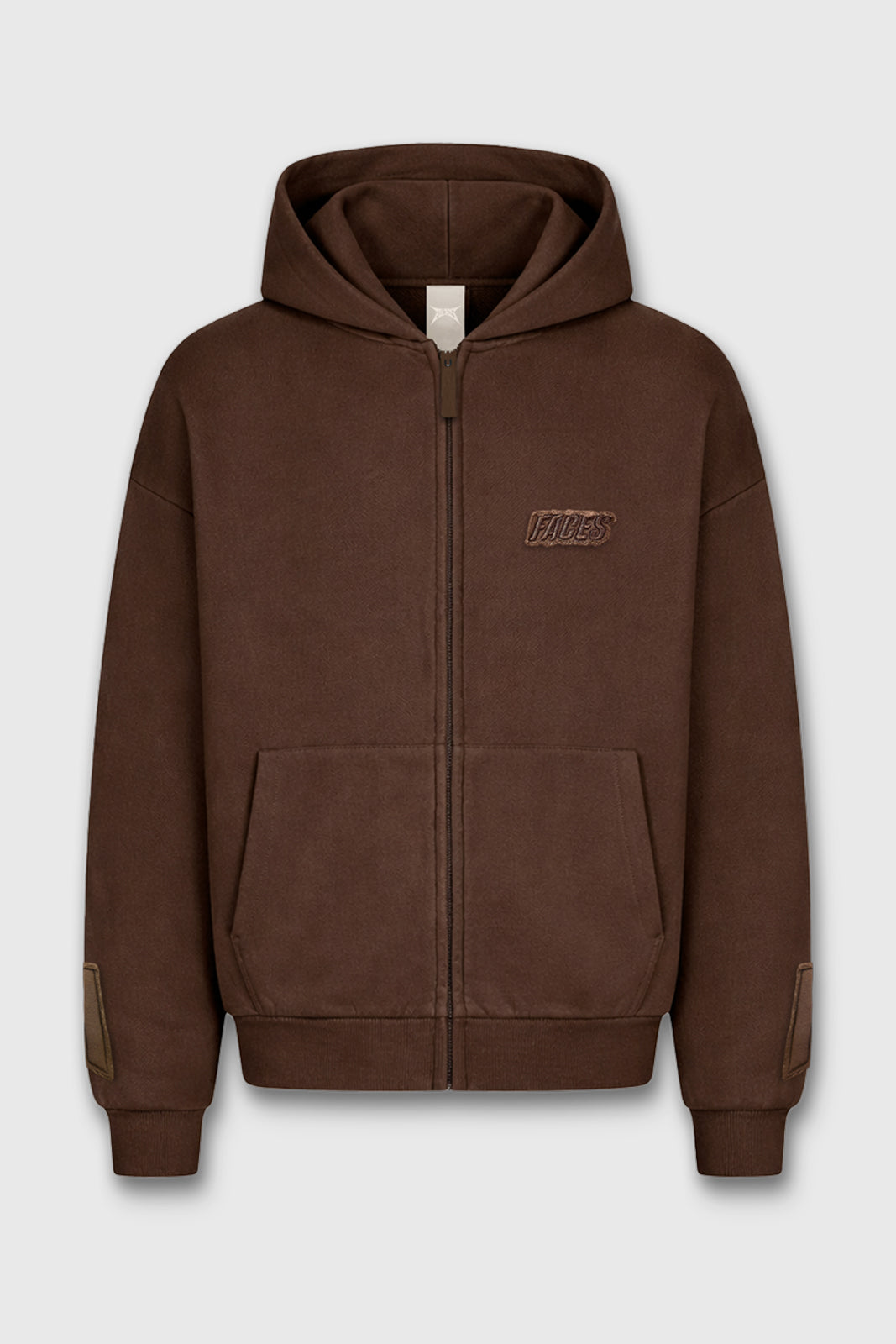 FACES CLOUDED ZIPPER I CHOCOLATE
