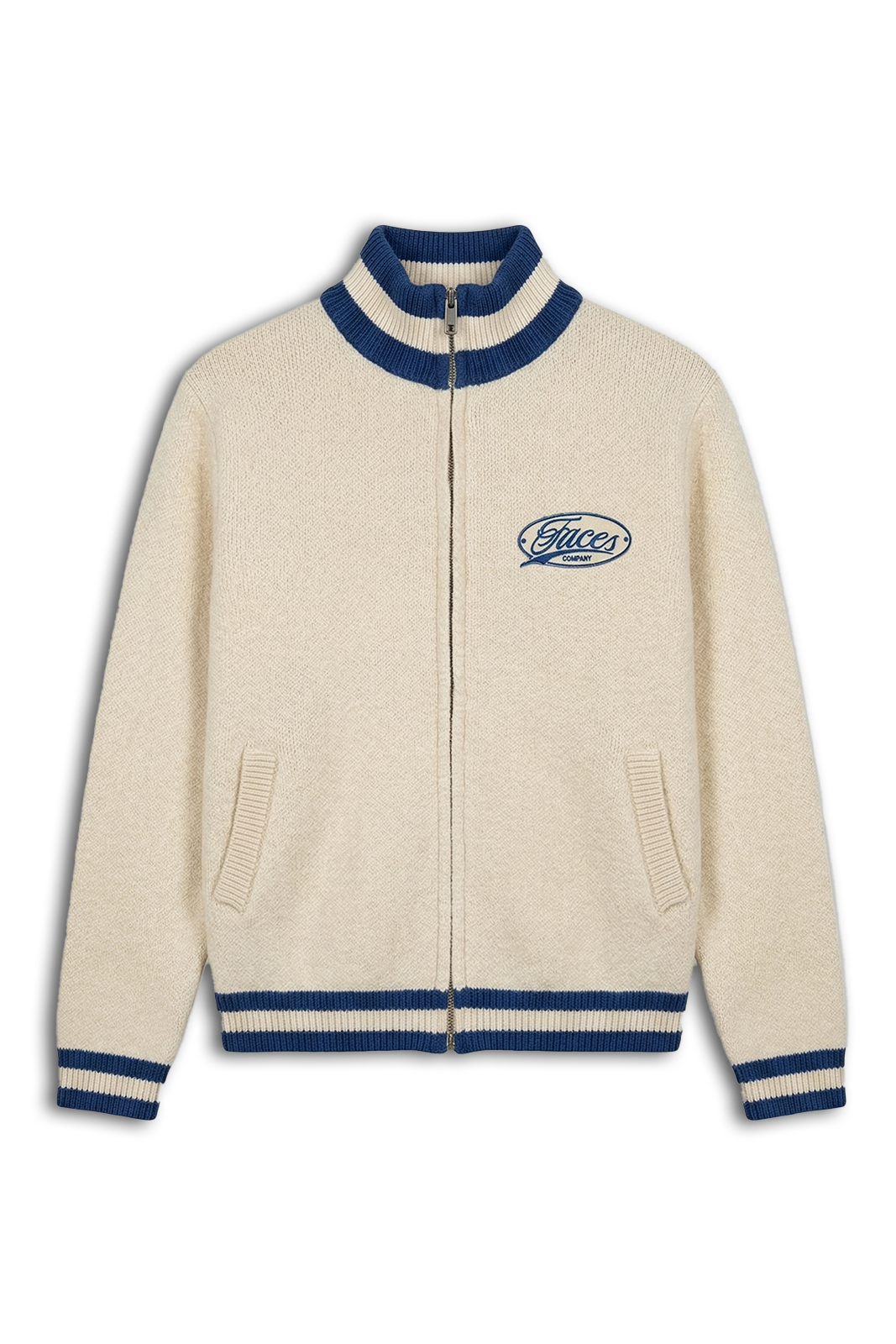 FACES KNIT ZIPPER I OFF WHITE