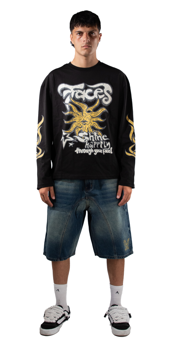 FACES VINTAGE SUNLIGHT LONGSLEEVE I BLACK