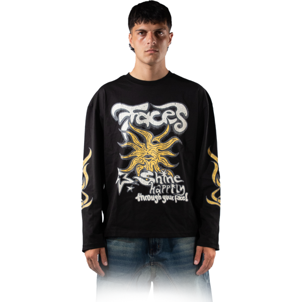 FACES VINTAGE SUNLIGHT LONGSLEEVE I BLACK