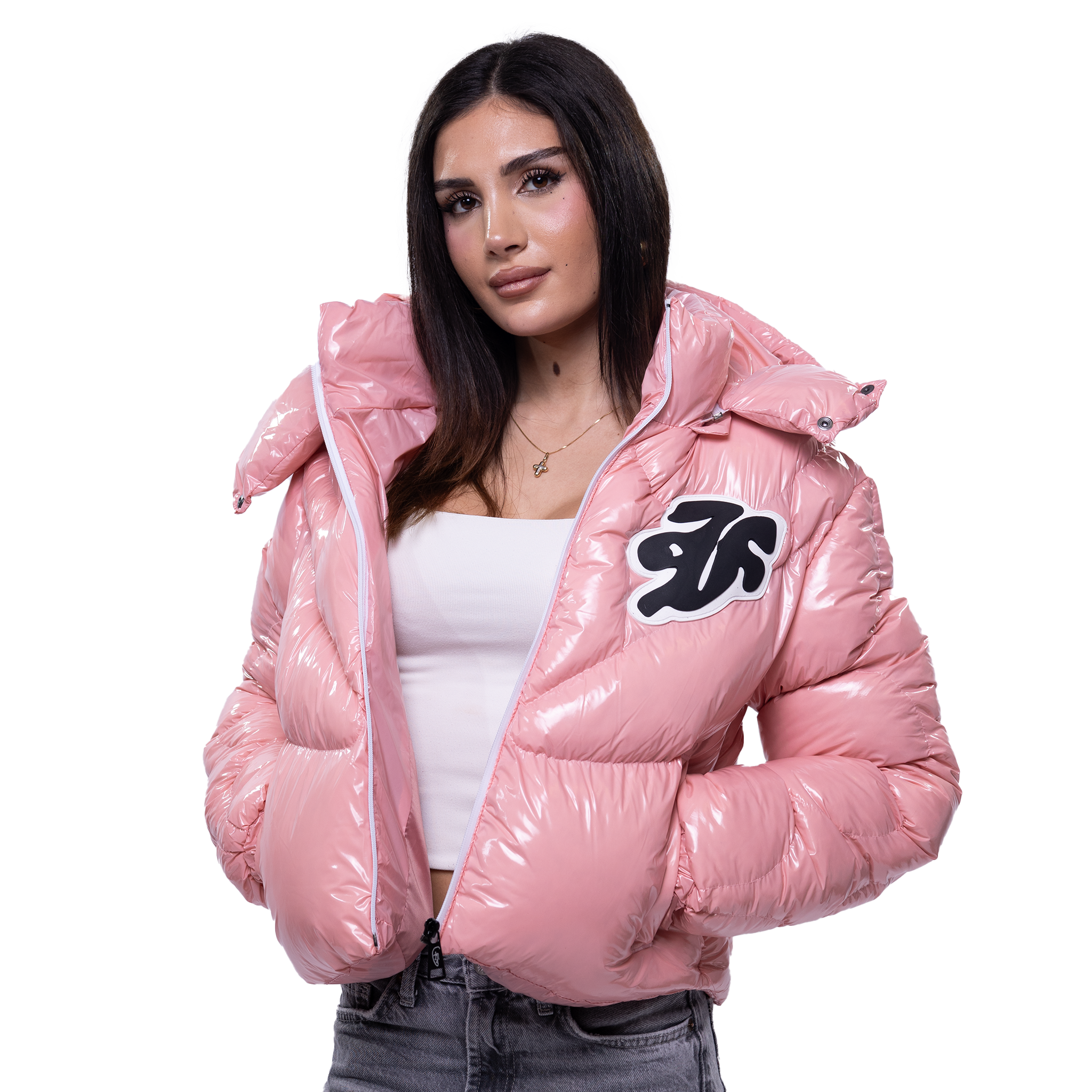 THE SPACESUIT WOMEN PUFFERJACKET I SHINY BLUSH